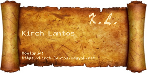 Kirch Lantos névjegykártya